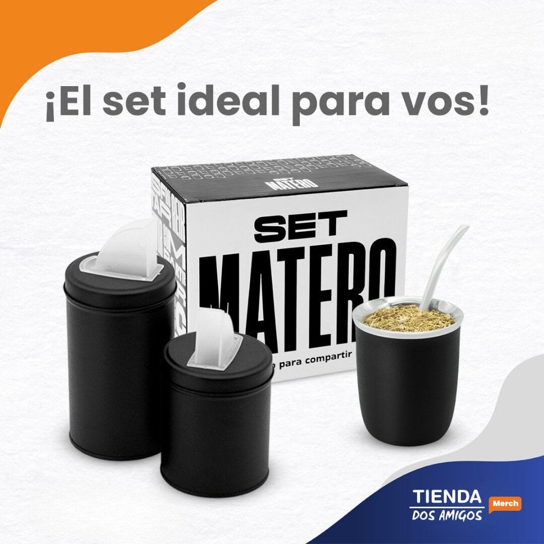 Mate viajero y set latas