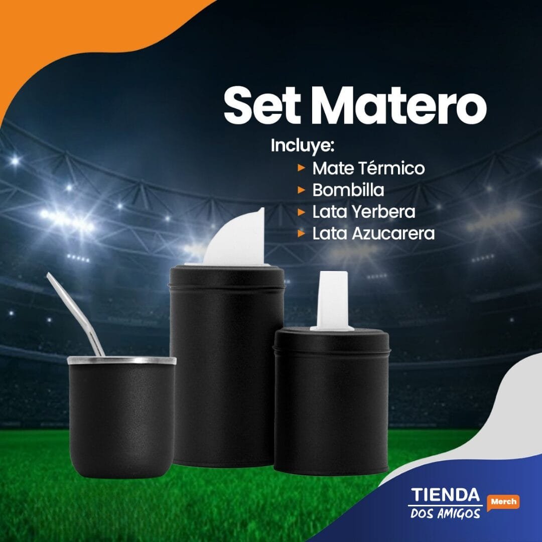 Mate viajero y set latas